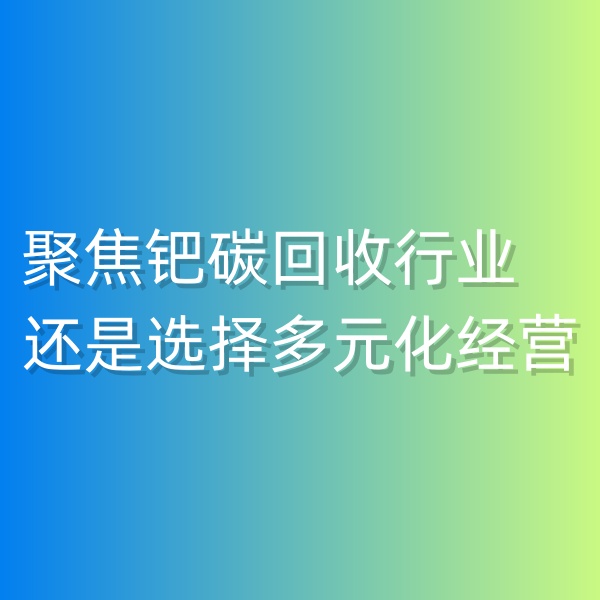 清輝鈀碳回收日記550，聚焦鈀碳回收行業(yè),還是選擇多元化經(jīng)營