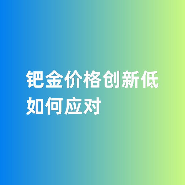 鈀碳回收，鈀金價格創(chuàng)新低，如何應(yīng)對